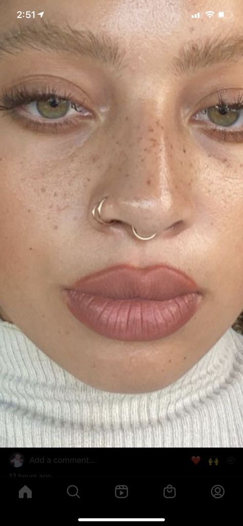 Multiple Nose Rings, Two Nose Rings On One Side, Nose Piercing Middle Of Nose, Multi Nose Piercing, Septum Piercing On Long Nose, Nose Piercing Double Hoop, Septum Piercing With Double Nose Ring, Pierced Nose Aesthetic, Nose Piercing Combinations