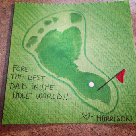 Fathers Day Golf Crafts For Kids, Golf Fathers Day Craft, Golf Handprint Craft, Kids Handprint Gifts, Activity Preschoolers, Fathers Day Crafts For Kids, Fathers Gifts, Golf Artwork, Handmade Father's Day Gifts