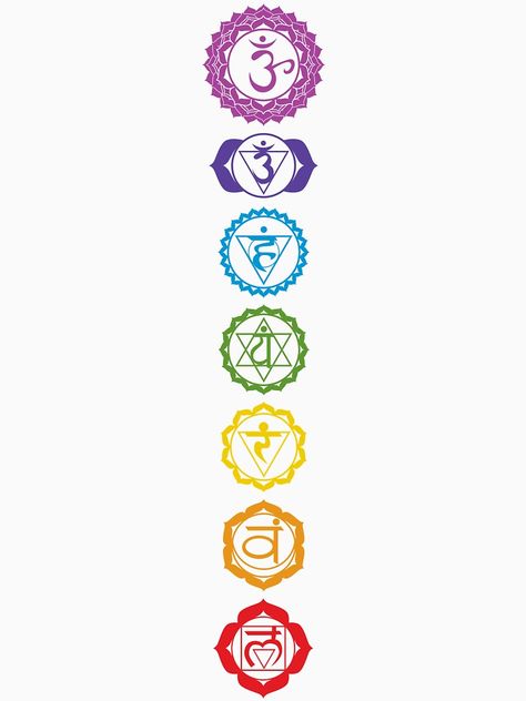 Chakra Simbolos, 7 Chakras Tattoo Small, 7 Chakras Art, Simple Lotus Flower Tattoo, Zibu Symbols, Chakra Decor, Chakra Tattoo, Chakra Raiz, 7 Logo