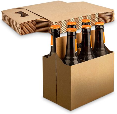 Amazon.com: 6 Bottle Holder Kraft Cardboard 12 oz. Beer or Soda Bottle Carrier for Safe And Easy Transport, 6 pack carrier by MT Products - (10 Pieces): Home & Kitchen Craft Beer Recipes, Cardboard Construction, Beer Case, Drink Carrier, Wine Bottle Carrier, Student Christmas Gifts, Beer Bottle Labels, Soda Bottle, Bottle Carrier