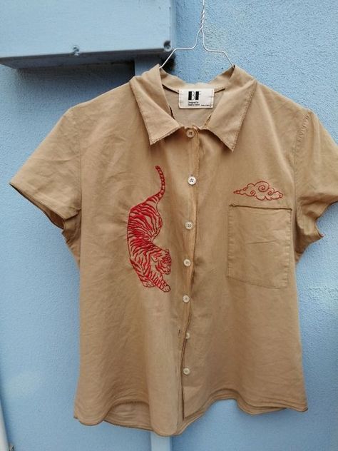 Red Embroidery on shirt Men's Shirt Embroidery, Hand Embroidery Shirt Men, Button Down Shirt Embroidery, Embroidery Shirt For Men, Embroidered Pants Men, Embroidery Patterns For Men, T Shirt Embroidery Ideas For Men, Hand Embroidered Jacket, Men Embroidery Shirts