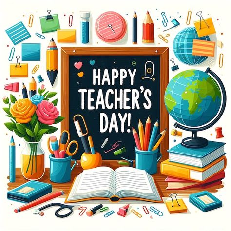 Happy Teachers Day Happy Teachers Day Poster, Happy Teachers Day Poster, Teachers Day Cake, School Stickers Labels, Happy Teachers Day Card, Teachers Day Poster, Chef Cake, Teachers Day Card, Border Templates