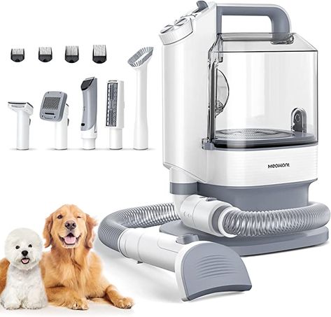 Amazon.com: MeoWant Dog Grooming Kit with Rechargeable Clippers,Dog Hair Vacuum with 3.2L Large Dust Cup, 5 Proffesional Tools for Sheldding & Cleaning, Pet Hair Grooming Supplies for Dogs and Cats : Pet Supplies Dog Hair Vacuum, Dog Car Accessories, Pet Hair Vacuum, Pet Shed, Cleaning Pet Hair, Dog Ramp, Dog Stroller, Cats Pet, Dog Shedding