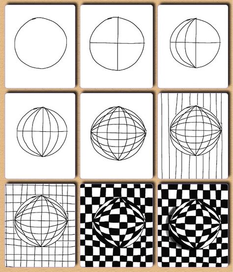 OP ART – Menlo Park Art Op Art Lessons, Zentangle Kunst, Arte Doodle, Illusion Drawings, Art Optical, Art Worksheets, Optical Illusions Art, School Art Projects, Illusion Art