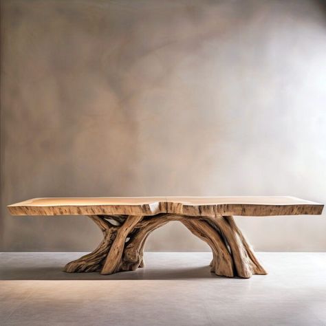 Rooted in Exquisite Design: Wooden Tree-Shaped Dining Tables Wooden Furniture Interior, Delhi Apartment, Tree Root Table, Tree Dining Table, Wabi Sabi Table, Wood Dinner Table, Dining Table Wooden, Raw Furniture, Wood Dining Table Rustic