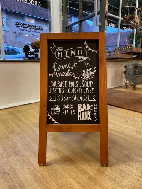 Food Stall Menu Board, Black Board Menu Cafe, White Board Menu Design, Cafe Blackboard Design, Chalk Menu Board Ideas Coffee Shop, Food Menu Board Design Restaurant, Bakery Chalkboard Menu Ideas, Restaurant Chalk Sign Ideas, Chalk Coffee Menu Board