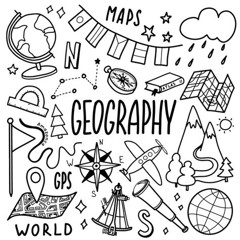 Geography Cover Page Ideas, Aesthetic Geography, Subject Design, Back To School Background, Study Science, Book Cover Page Design, Creative Book Cover Designs, Geography Project, Science Doodles