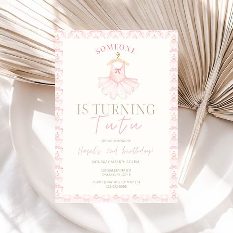 Ballerina Second Birthday Party, Tutu Second Birthday Party, Tutu 2nd Birthday Party, Tutu Cute 2nd Birthday Party, Pink 2nd Birthday, Tutu Invitations, Ballerina Invitations, Tutu Birthday Party, Tutu Birthday