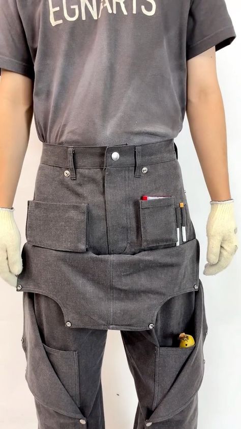 Workwear Pants With Hidden Pockets, Workwear Pants With Functional Pockets, Functional Trousers With Cargo Pockets, Creative Pockets, Functional Workwear Vest With Multiple Pockets, Workwear Vest With Functional Pockets, Workwear Ideas, Industrial Clothing, Workwear Pants