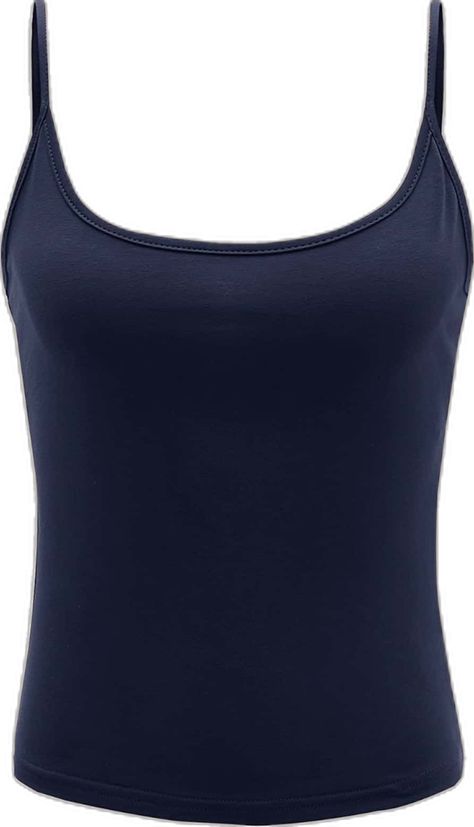 White Eyeliner Waterline, Navy Blue Outfit, Blue Cami, Navy Blue Tank Top, Singlet Tops, Navy Blue Top, Women Tank Tops, Stockholm Fashion, Blue Outfit