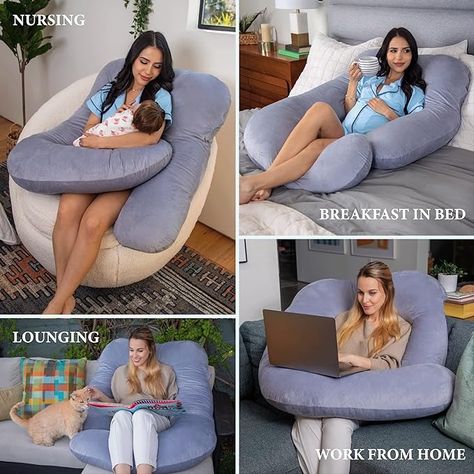 Pharmedoc Pregnancy Pillows, U-Shape Full Body Pillow -Removable Cover Jumbo Size - Grey - Pregnancy Pillows for Sleeping - Body Pillows for Adults, Maternity Pillow and Pregnancy Must Haves Pregnancy Gift Baskets, Pregnancy Body Pillow, Maternity Pillow, Post Pregnancy Fashion, Pregnancy Must Haves, U Shaped Pillow, Pregnancy Body, Body Pillows, Pregnancy Announcement To Husband