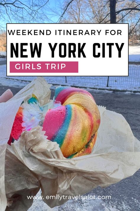 Planning a girls' getaway to NYC? My ultimate itinerary covers all the must-see spots, from trendy food spots to Broadway shows. Get ready for the trip of a lifetime with your favorite ladies! New York City Weekend Trip, New York Weekend Trip, New York Girls Trip, Nyc Girls Trip, Travel To New York City, Weekend In New York City, Travel To New York, Weekend In New York, Nyc In December