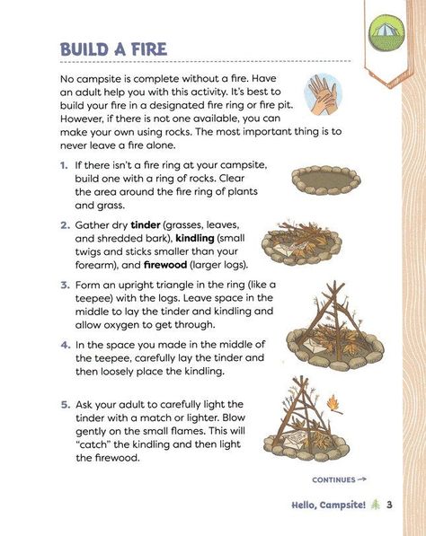 Prepare for an exciting adventure in the great outdoors! There is a lot to explore and experience while camping or hiking, even if it's just in your own backyard. Encourage young ones to discover the world around them and acquire important survival skills with the Camping Activity Book for Kids. Kids will learn how to overcome challenges such as setting up camp, building a shelter, making a compass, tying a bowline knot, identifying plants and animals, observing the weather, and much more. They Trail Life Usa Activities, Survival Tips Outdoor, Compass Activities For Kids, Scout Camping Activities, Identifying Plants, Trail Life Usa, Camping Trip Essentials, Scouts Activities, Camping Week