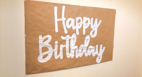 Kraft Paper Banner, Homemade Banners, Happy Birthday Banner Diy, Painted Banner, 40th Birthday Banner, Custom Birthday Banners, Banner Ideas, Spring Birthday, Banner Birthday