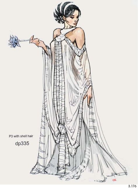 The Beauty Of Star Wars, Beauty Of Star Wars, Dermot Power, Star Wars Attack Of The Clones, Star Wars Dress, Flowing Gown, Star Wars Fashion, Attack Of The Clones, Star Wars Concept Art