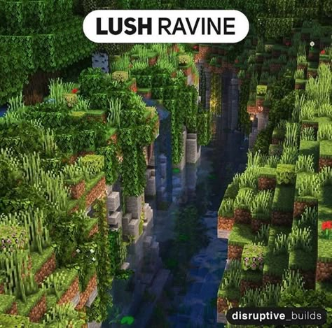 Minecraft Terraforming Ideas, Ravine Minecraft, Minecraft Ravine Ideas, Terraforming Minecraft, Minecraft Jungle Builds, Jungle Minecraft, Minecraft Ravine, Minecraft Building Tips, Minecraft Jungle House