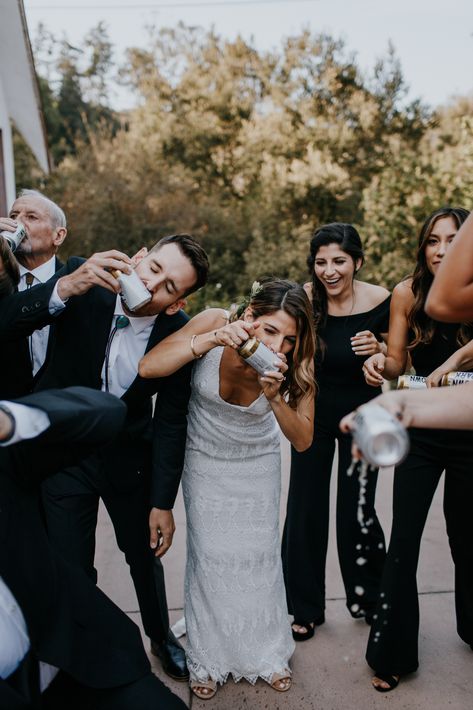 My bridal party shotgunning beers right after the ceremony Funny Wedding Poses, Creative Wedding Pictures, Groomsmen Wedding Photos, Wedding Parties Pictures, Funny Wedding Pictures, Funny Wedding Photos, Creative Wedding Photo, Wedding Picture Poses, Bridesmaids Photos