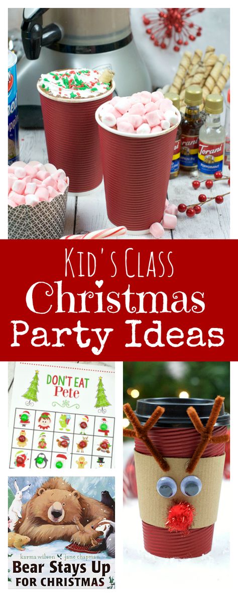 Kid's School Christmas Party Ideas-These class party ideas will make planning your kids' Christmas party super easy this year! Craft idea, games, treats, and books to read. All you've got to do is show up! # holidayparty #holidaypartyideas #christmasparty#partyideas School Christmas Party Ideas, Kindergarten Christmas Party, Classroom Holiday Party, Classroom Christmas Party, School Holiday Party, Room Parent, School Christmas Party, Kindergarten Christmas, School Volunteer