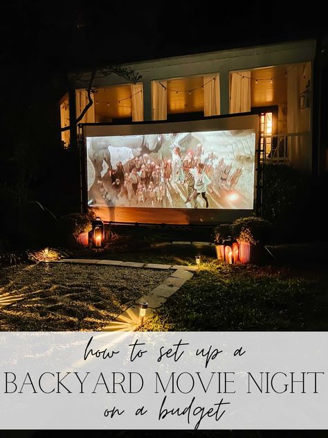 The best outdoor projector screen, movie projector, and streaming device to set up a backyard movie night for less than $400. Outdoor Projector Ideas, Diy Backyard Movie, Backyard Movie Night Party, Diy Backyard Movie Night, Outdoor Projector Screen, Outside Movie, Outdoor Movie Screen, Family Backyard, Best Projector