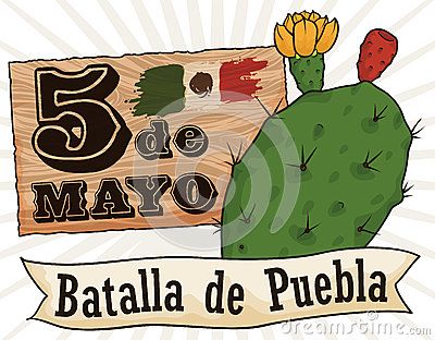 Ribbon Illustration, 5 De Mayo, Prickly Pear, Wooden Sign, Wooden Signs, Stock Illustration, Pear, Stock Vector, Vector Illustration