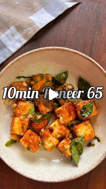 Mrs YumTum - Easy & Quick Recipes on Instagram: "10min Paneer 65 (Serve 1-2)  For all paneer lovers, this will top your list after you make this 10min recipe. It’s not the authentic version but tastes quite similar.   Method:  -Take paneer, cut into cubes.  -Add 1tsp Kashmiri red chilli powder, 1tsp full cornflour, 1/2tsp salt & 1tsp ginger garlic paste.  -Mix well and marinate for 5min.  -Shallow fry in a pan with some oil till golden brown crisp.  -In the same pan, add 2-3 chopped garlic pods, finely chopped ginger, 1-2 green chilli slit & few curry leaves. Cook for a minute.  -Add 1tbsp tomato ketchup, 1tbsp red chilli sauce & 1/4tsp pepper powder.  -Mix everything well.  -Your paneer 65 is now ready.   Enjoy !!   #mrsyumtum #reelsinstagram #reels #reelsindia #trendingreels #quickandeas Simple Paneer Recipes, Paneer 65 Recipe, Quick Paneer Recipes, Paneer Fry Recipe, Paneer Fry, Paneer 65, Chilli Paneer Recipe, Easy Paneer Recipes, Red Chilli Sauce