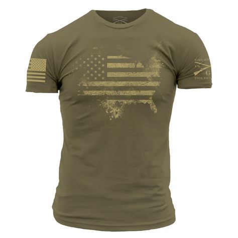 Cool T Shirts For Men, Grunt Style Shirts, Military Green Shirt, Us Veterans, Grunt Style, Patriotic Outfit, T Shirt Image, Patriotic Shirts, George Washington