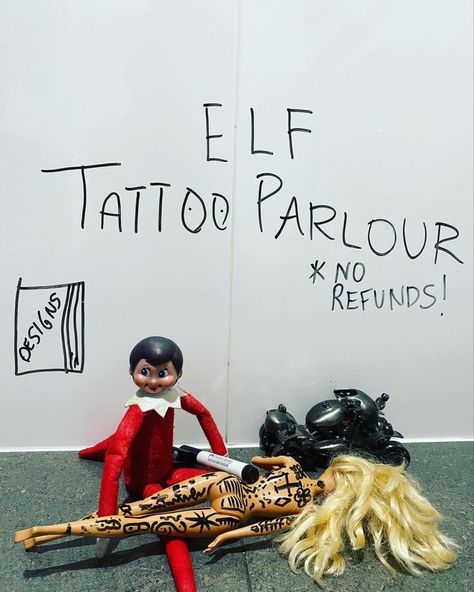 Elf Tattoo, Elf Ideas Easy, Funny Elf On The Shelf, Bad Elf, Elf Yourself, Awesome Elf On The Shelf Ideas, Elf Magic, Elf Activities, Xmas Elf