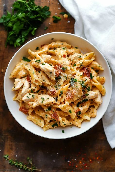 Ditalini Chicken Pasta Recipes, Marry Me Chicken And Pasta Recipe, Italian Recipes White Sauce, Healthy Marry Me Chicken Pasta, Chicken And Pasta With Red Sauce, Monterey Chicken Pasta, Marry Me Chicken Pasta Healthy, Chicken Bucatini Recipes, Merry Me Chicken Recipe Easy