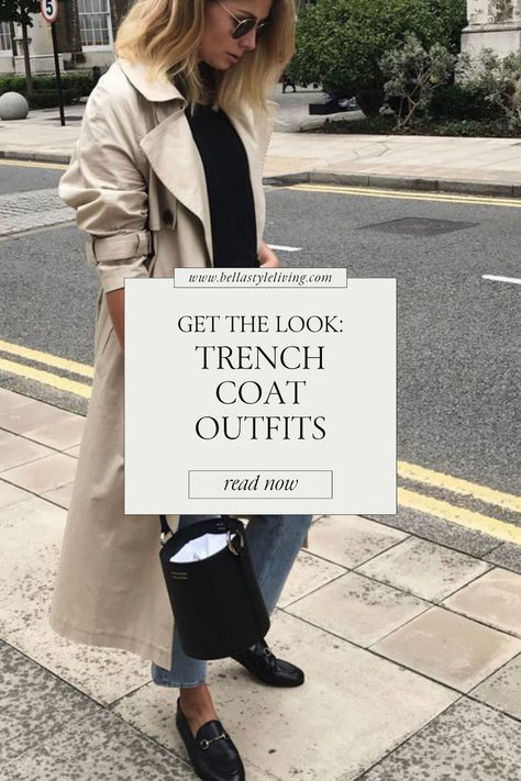 trench coat outfit winter Work Trench Coat Outfit, Ivory Wool Coat Outfit, How To Style A Trench Coat Classy, Trench Coats Women Outfit Casual, Vintage Burberry Trench Coat Outfit, Beige Mac Coat Outfit, Casual Trench Coat Outfit Sneakers, Outfit Ideas Trench Coat, Long Green Coat Outfit