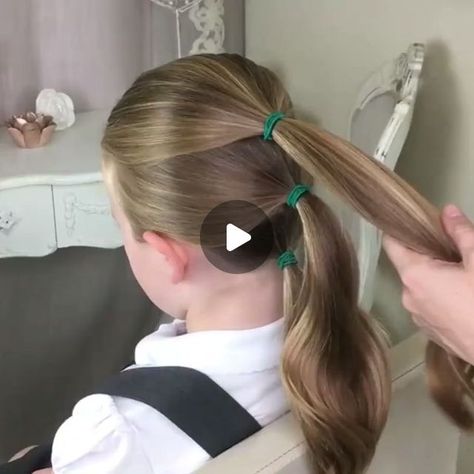 Medium Length Hairstyles For Kids, Little White Girl Braided Hair Styles, Belle Hairstyle For Kids, Braiding In Hair Extensions, Easy Hairstyles For Girls With Long Hair, Fun Girls Hairstyles, Cheerleader Hairstyles With Bows, Cute Hairstyles For Oily Hair, Ideas For Crazy Hair Day At School