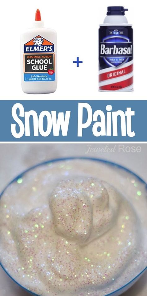 Puffy Snow Paint Recipe, Things To Do With Shaving Cream, Shaving Cream Snowman Craft, Snow Paint Recipe, Fluffy Paint Shaving Cream, Shaving Cream Painting Preschool, How To Make Snow Paint, Shaving Cream Art Preschool, Easy Crafts For 2 Year