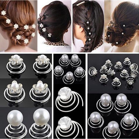 Hair Ornaments Wedding, Bridal Hair Pins Pearl, Diamond Hair, Hair Dyes, Hair Coils, Wedding Clip, Hair Things, Fancy Jewellery Designs, Hair Tutorials For Medium Hair