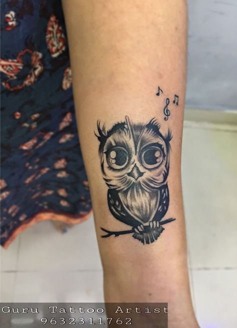 Owl Tattoo Wrist, Tattoos For Someone Who Passed, Simple Wrist Tattoos, Simple Forearm Tattoos, Cute Simple Tattoos, Music Note Tattoo, Skeleton Tattoos, Note Tattoo, Small Tattoos Simple