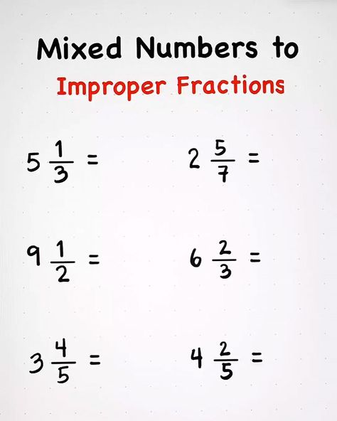 Mixed Number To Improper Fraction, Adding Mixed Fractions, Fractions Pictures, Mixed Numbers To Improper Fractions, Improper Fractions To Mixed Numbers, Unlike Fractions, Divide Fractions, Reducing Fractions, Addition Of Fractions