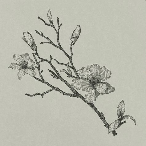 Flowering Dogwood, Fineliner Art, 2022 Art, Pen Drawings, Sketchbook Illustration, Fine Pens, Ink On Paper, Pen Art, Pen Ink