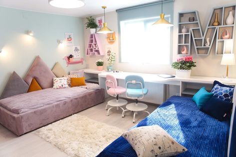 Room Designs For Two Sisters, Room Decor Ideas For Two Sisters, Boy And Girl Shared Room Brother Sister, Sibling Room Ideas Shared Bedrooms Brother Sister, Brother Sister Shared Room Ideas, Unisex Shared Bedroom, Siblings Room Decor, Two Sister Bedroom Ideas, Bedroom Design For 2 Sisters