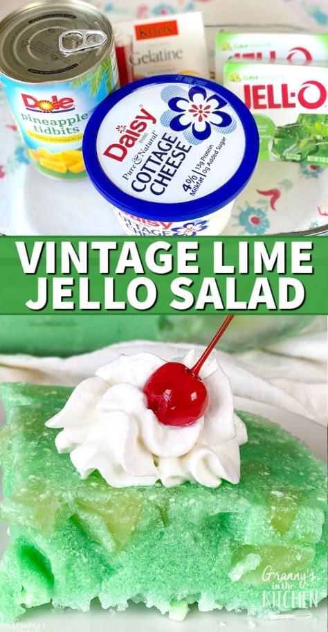 Lime Jello With Cottage Cheese And Pineapple, Cottage Cheese Lime Jello Pineapple, Cottage Cheese Lime Jello Salad, Vintage Ambrosia Salad, Lime Jello With Cottage Cheese, Lime Green Jello Salad Cottage Cheese, Cottage Cheese Pineapple Jello Salad, Lime Cottage Cheese Pineapple Salad, Green Jello Salad With Cottage Cheese