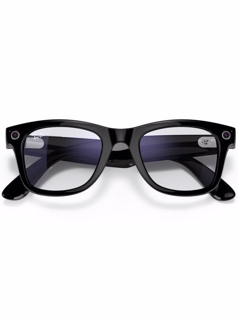 Shiny black acetate Ray-Ban Stories Wayfarer Blue light filter Smart Glasses from RAY-BAN. Ray Ban Stories, Glasses Frames For Men, Glasses Frames For Women, Designer Glasses Frames, Creative Inventions, Smart Glasses, Designer Glasses, Light Filter, Mens Glasses