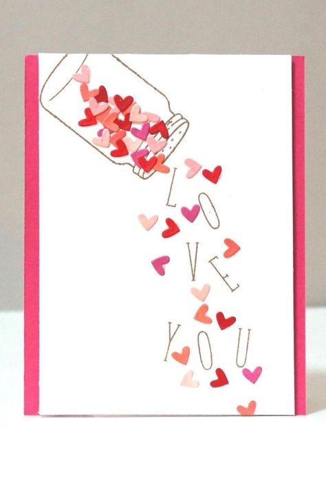 Homemade Card Ideas, Kartu Ulang Tahun Diy, Homemade Card, Kartu Valentine, 카드 디자인, Diy Valentine, Valentine's Day Cards, Cute Diy, Birthday Cards Diy