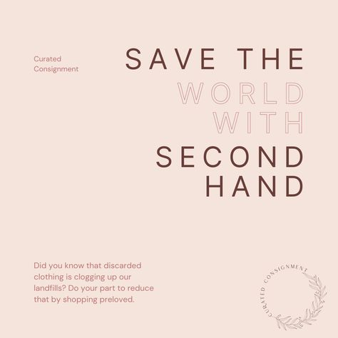 🤎Did you know that discarded clothing is clogging up our landfills? The amount of clothing being sent to landfills is increasing due to fast fashion, where items are produced quickly and cheaply, but are not meant to last. This leads to items being discarded more quickly, which adds to the amount of clothing in landfills. . 🤎Do your part to reduce that by shopping preloved. . #consignment #shoplocal #resale #shopsmall #fashion #consignmentboutique #consignmentshop #style #ootd Preloved Name Ideas, Preloved Fashion, Shop Banner Design, Moda Circular, Boutique Names, Resale Clothing, Preloved Clothes, Consignment Boutique, Hacks Clothes