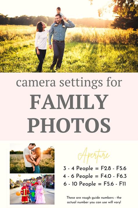 Outdoor Camera Settings Cheat Sheets, Outdoor Family Portrait Camera Settings, Iso For Outdoor Pictures, Portrait Camera Settings Outdoor, Best Camera Settings For Portraits, Camera Settings Portraits, Extended Family Camera Settings, Manual Settings For Outdoor Photography, Self Family Portraits Tips