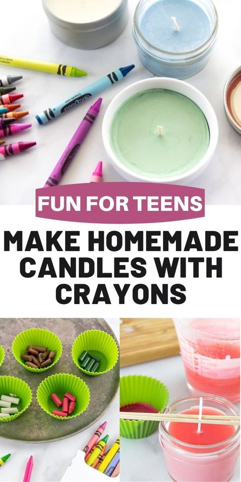 How To Make Candles Easy, Candle Making With Crayons, Candle Kids Craft, Melted Crayon Candles, Candle Art Project For Kids, Making Homemade Candles, Craft With Crayons, Kids Candle Making, How To Make Diy Candles