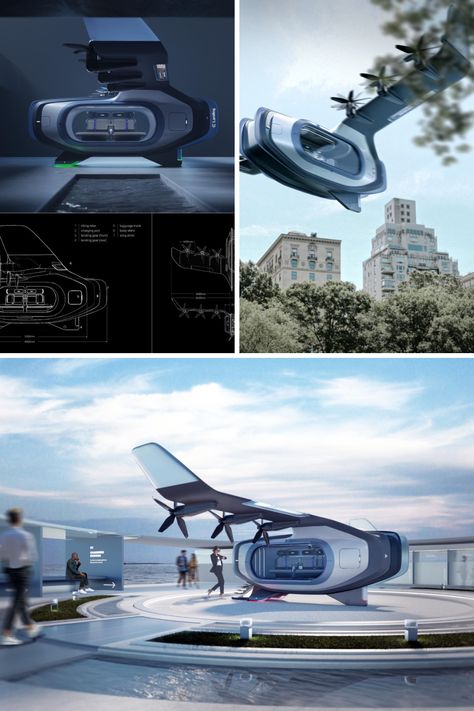 Linker, a 4-6 seater eVTOL, aims to revolutionize urban transportation. It addresses over-urbanization challenges, providing efficient city-to-city transit. With its innovative design, adaptable seating, and stowage areas, it's a versatile addition to public transport, offering a glimpse into the future of mobility. Learn More! Evtol Design, Public Transportation Design, Space Transport, Best Suv Cars, Future Technology Concept, Micro Car, Future Transportation, Transportation Technology, Drones Concept