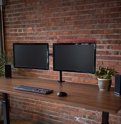 Dual Monitor Desk, Height Adjustable Workstation, Monitor Desk, Dual Monitor Stand, Computer Desk Setup, Monitor Mount, Dual Monitor, Monitor Stand, Home Office Setup