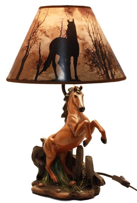 Horse Room Decor, Horse Themed Bedrooms, Horse Bedroom, Art Deco Style Interior, Horse Room, Horse Lamp, Rearing Horse, Desktop Table, Desktop Lamp