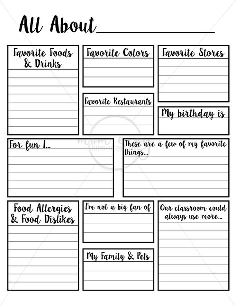 Give Your Child's Teacher a Gift they Want this Year - About the Teacher All About Me For Teachers Free Printable, Teacher Preference Sheet, Employee Information Form Free Printable, Getting To Know Teacher Printable, Teacher Sheets Free Printable, What I Want My Teacher To Know About Me, Teacher Gift Survey, Get To Know The Teacher Template, Get To Know Me Free Printable