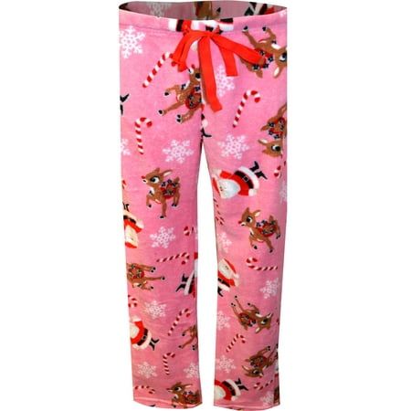 These will surely put you in a Christmas mood! These awesome soft and fuzzy plush lounge pants for ladies feature Rudolph the Red-Nosed Reindeer and Santa. These plush pajama pants are machine washable with covered elastic waistband with drawstring tape tie. Adorable! Missy cut. Size: M.  Color: Pink.  Gender: female.  Age Group: adult. Plush Pajama Pants, Linen Drawstring Pants, Cashmere Pants, Elastic Leggings, Plaid Vest, Casual Wide Leg Pants, Rudolph The Red, Stretchy Pants, Red Nosed Reindeer