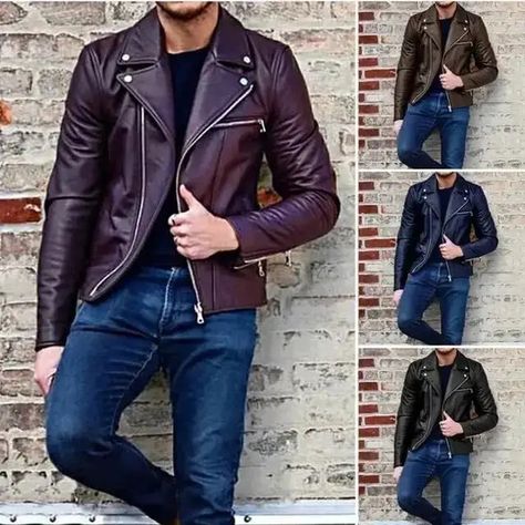 Black leather jacket men