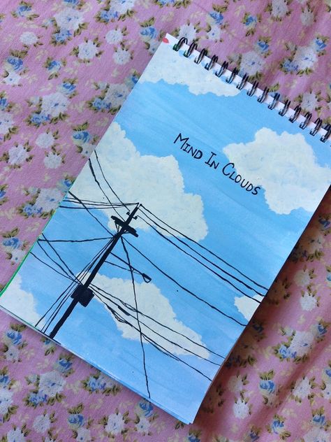 Mind in clouds Sketchbook Quotes, Blue Sky Painting, Cute Easy Paintings, Aesthetic Drawings, Easy Mandala Drawing, Meaningful Drawings, Cool Pencil Drawings, Ticket Stubs, Diy Gifts For Friends