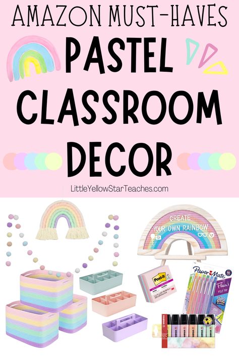 Discover the serene ambiance of a pastel-themed classroom in this compelling article. Curating a unique collection of items from Amazon, this piece showcases how pastel classroom decor can transform learning spaces into tranquil, inspiring environments. From functional storage solutions to captivating wall art, every item exudes soft, soothing hues. Teachers aiming to foster creativity and focus will find this selection incredibly useful. Don't miss this guide to pastel classroom decor! Kawaii Classroom Theme, Pastel Theme Classroom Decor, Pastel Classroom Decor Ideas, Calm Pastel Classroom, Pastel Teacher Classroom, Pastel Pop Classroom Decor, Pastel Preschool Classroom, Pastel Classroom Themes Elementary, Pastel Color Classroom Theme